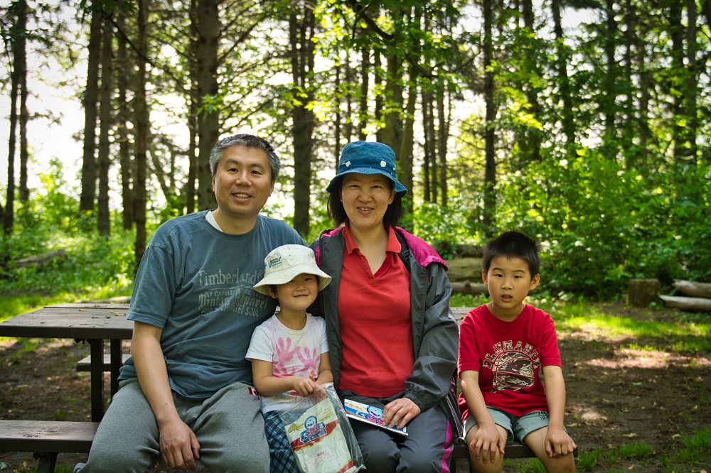 family on campsite