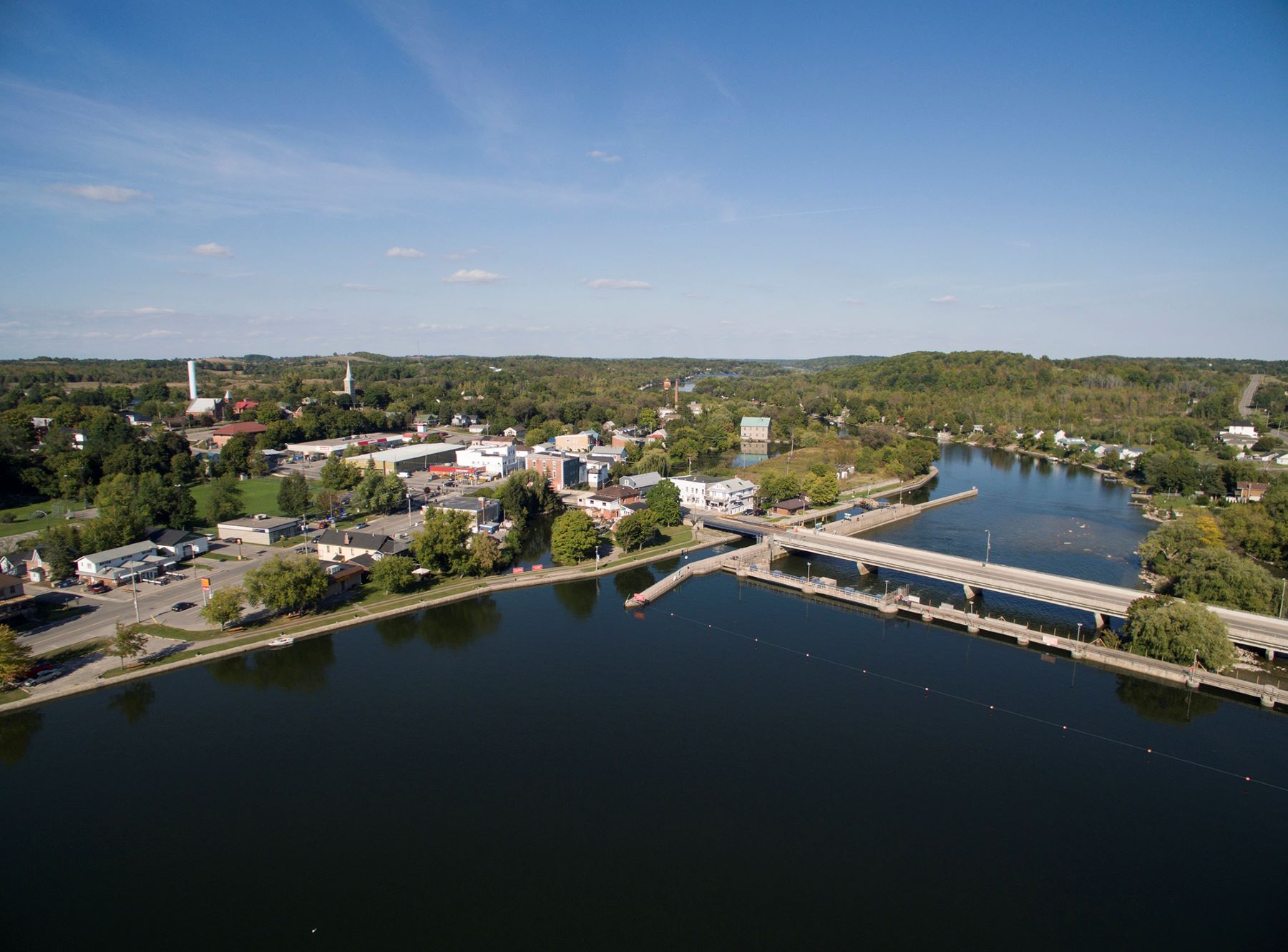 Drone shot of Hastings waterfront