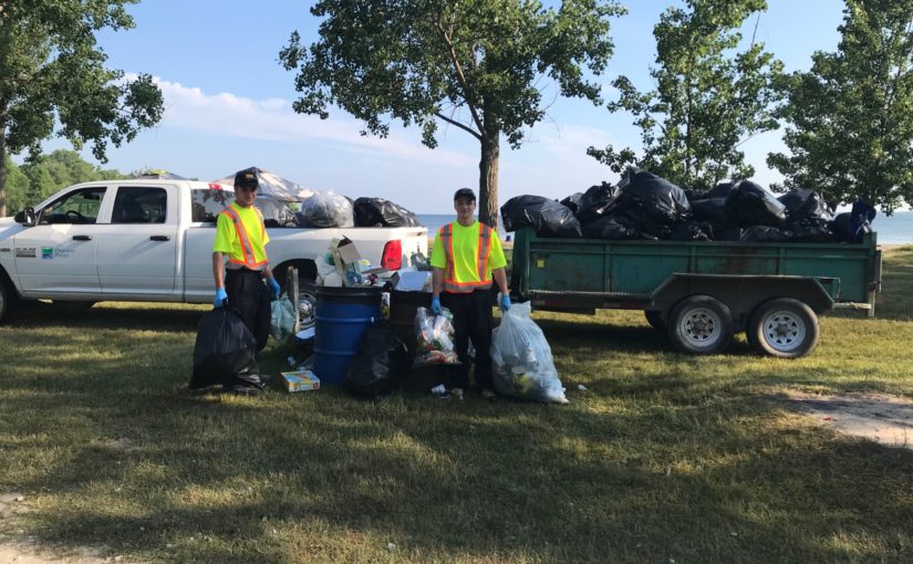 Load of garbage with staff