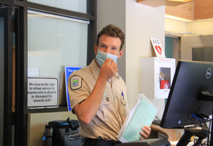 staff wearing mask