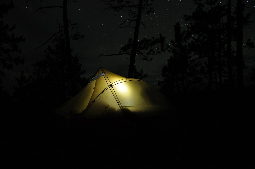 Tent on a starry night