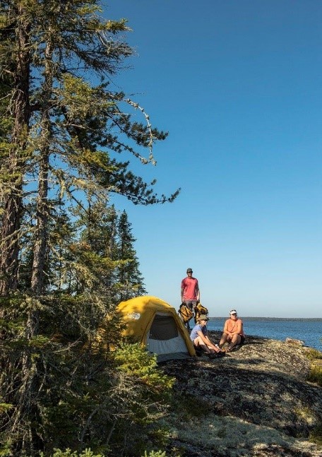 campers on waterside backcountry site