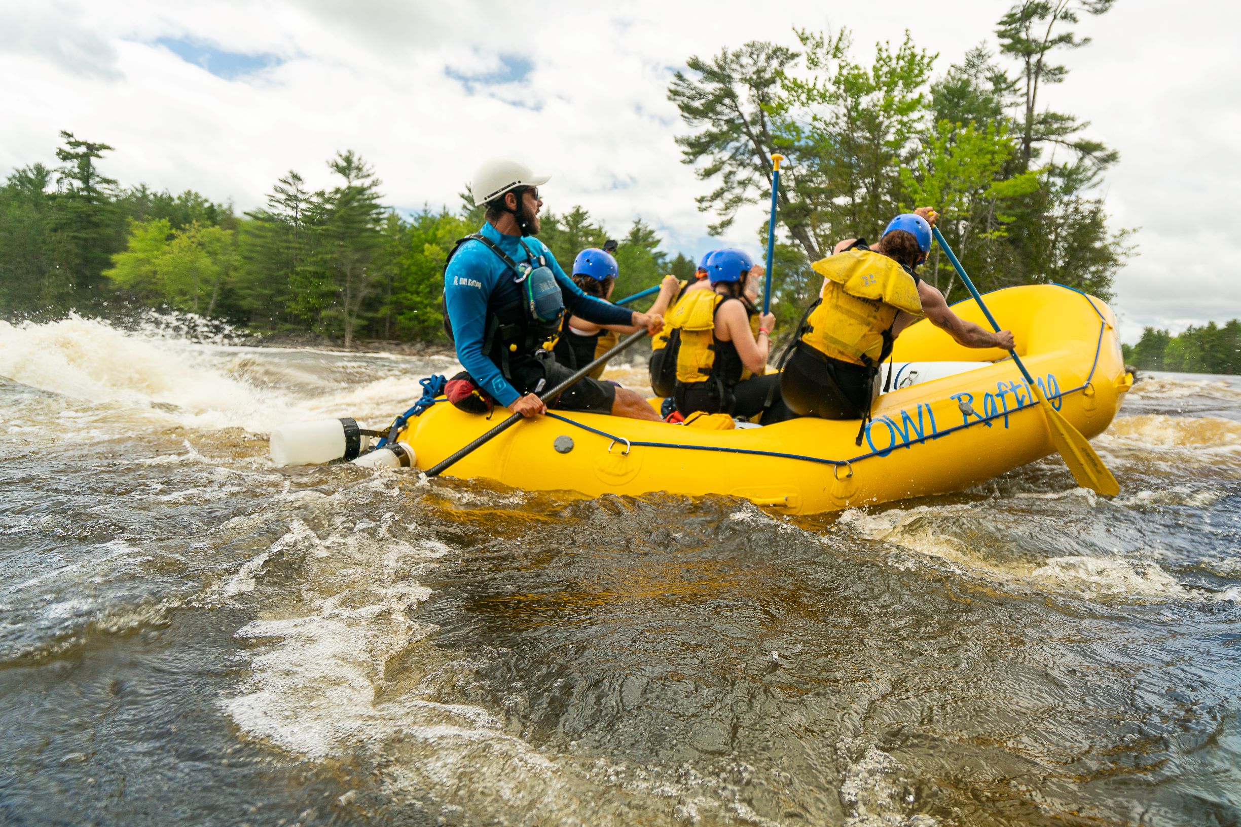 Group whitewater rafting