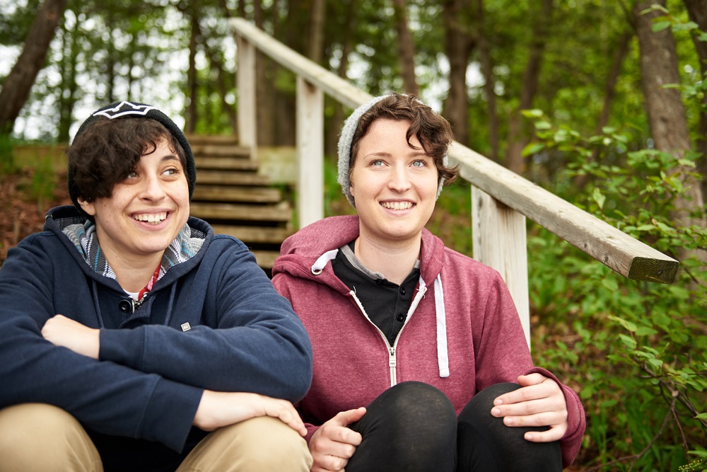 couple sitting on stairs