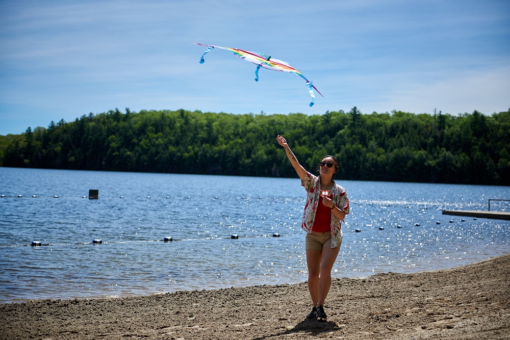 person flying a kite