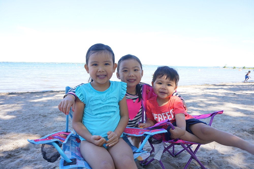 children on beach