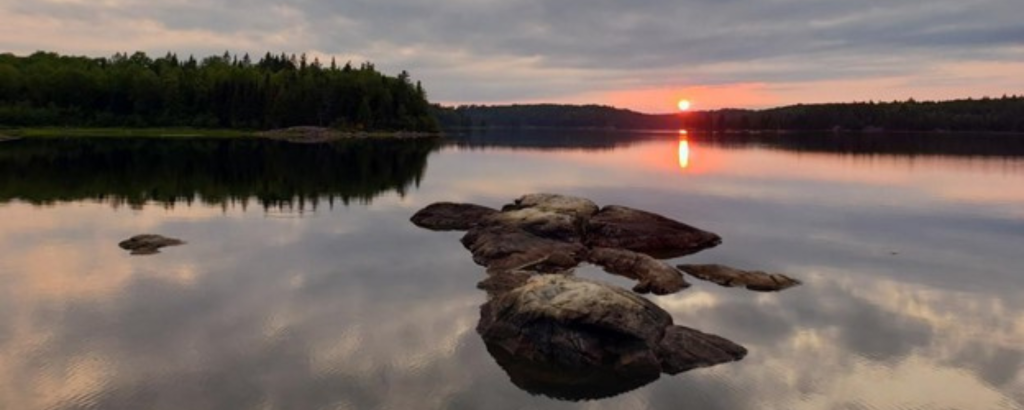 Sunset reflected on a lake