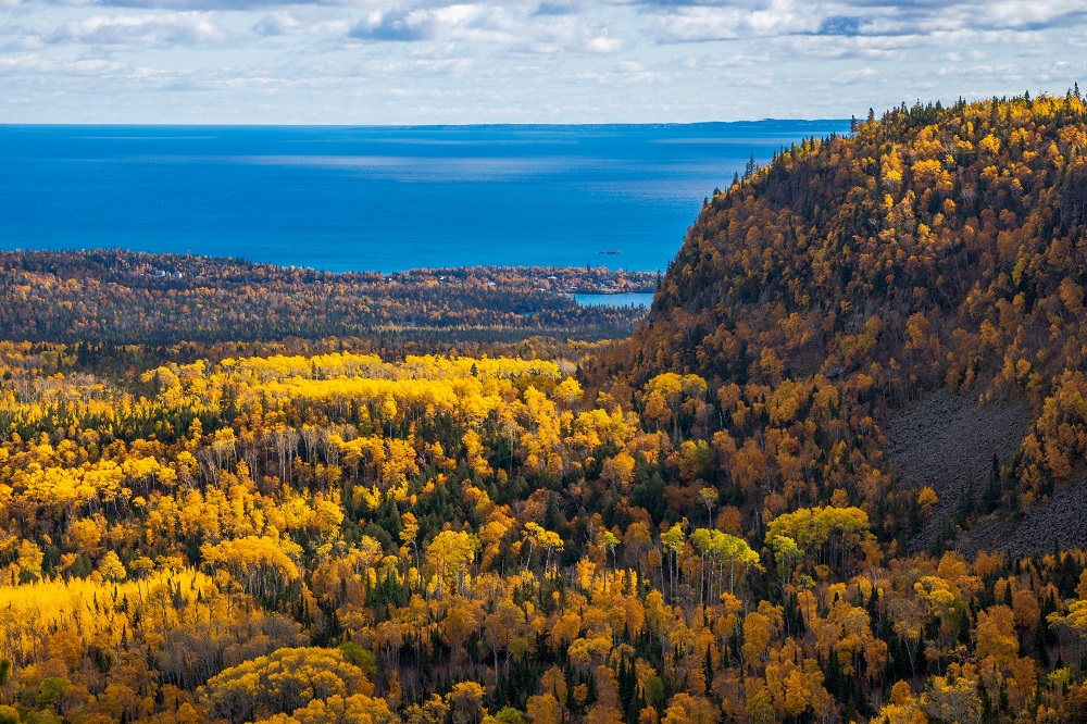 fall foliage and Lake Superior