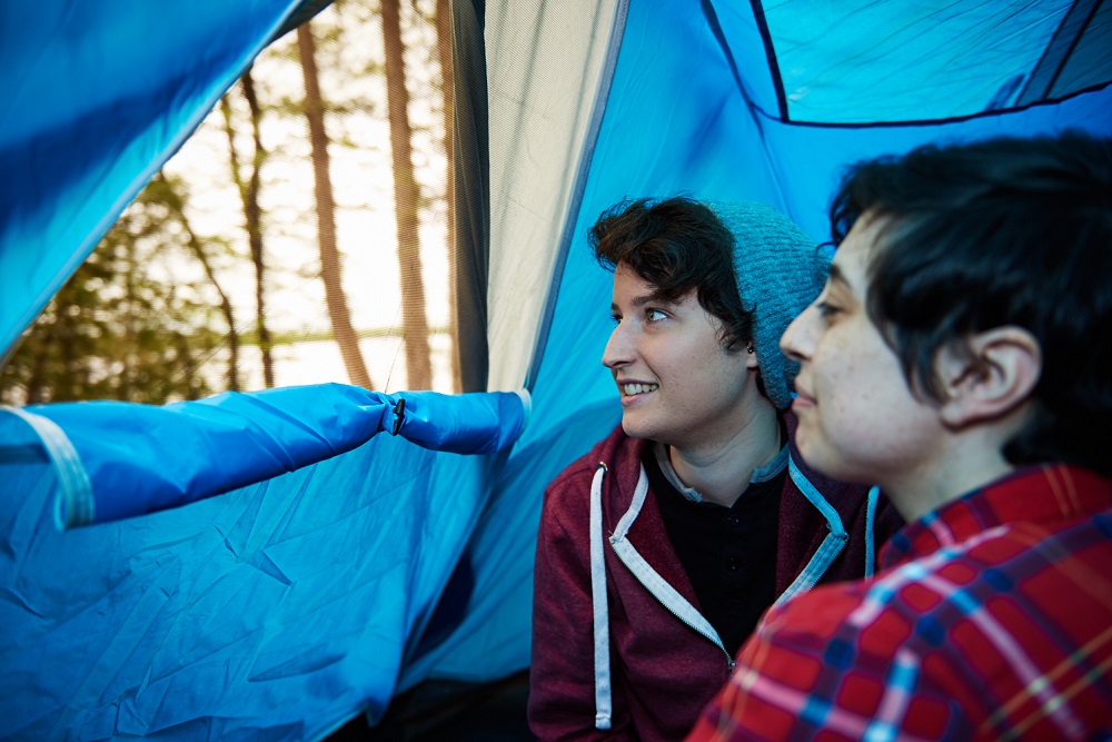 couple in tent