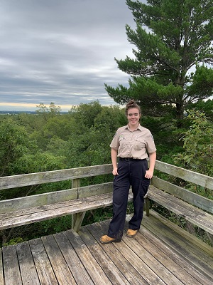 staff standing at lookout