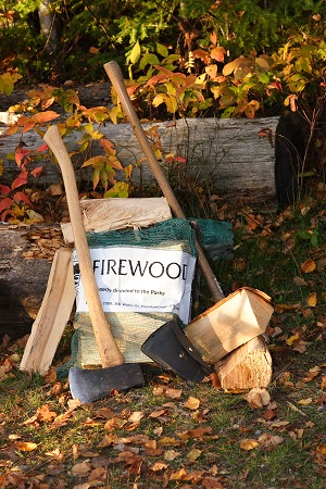 firewood and axe