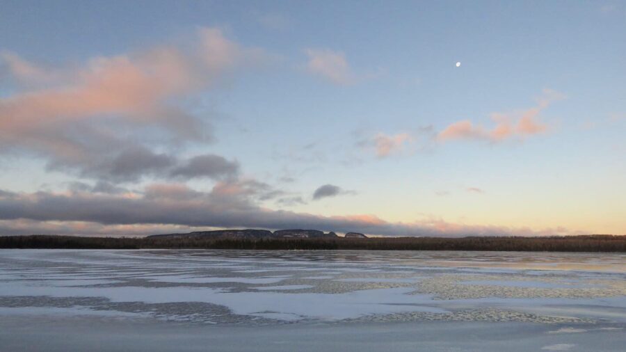 Sunrise over lake at Sleeping Giant provincial park