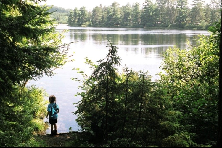 child looking out at water