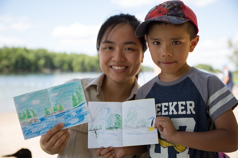 Discovery leader and child.