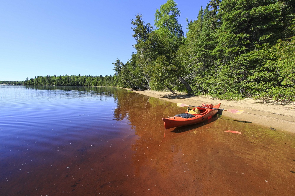 kayak on shore