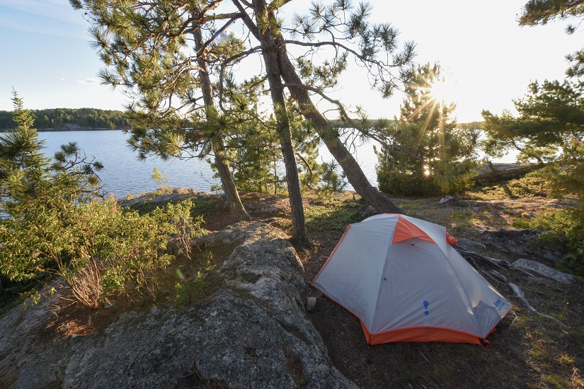 Tent on backcountry campsite.