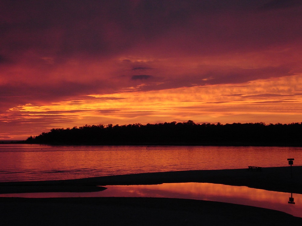 sunset over lake