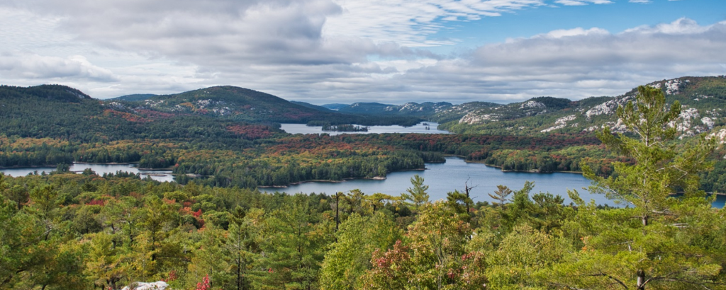 View from the top of "The Crack" hiking trail at Killarney Provincial Park