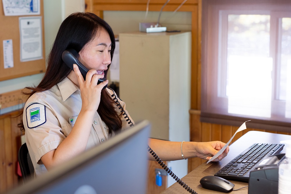 staff answering phone