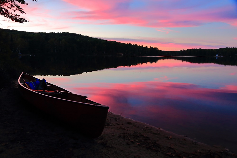 Sunset over lake