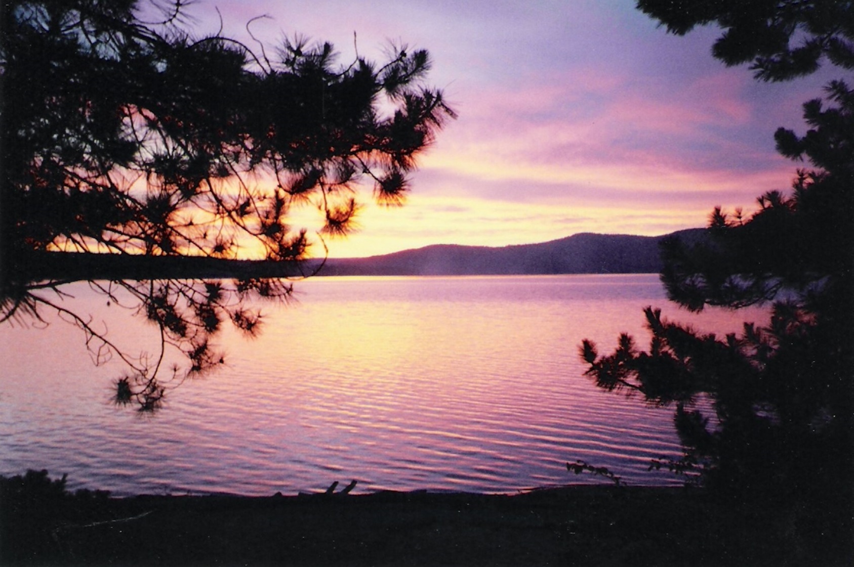 sunset over lake