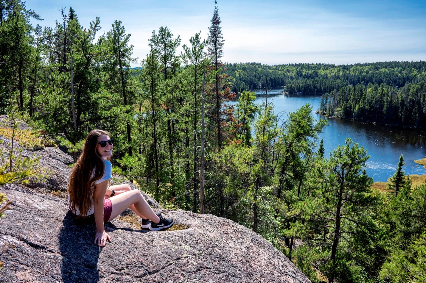 person sitting at lookout