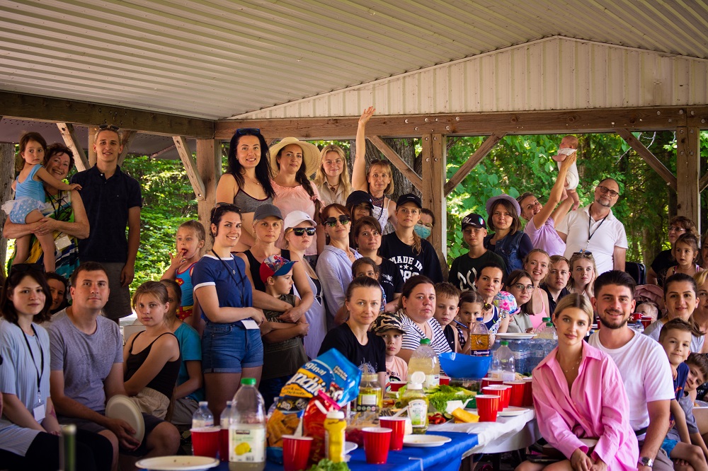 group smiling for photo