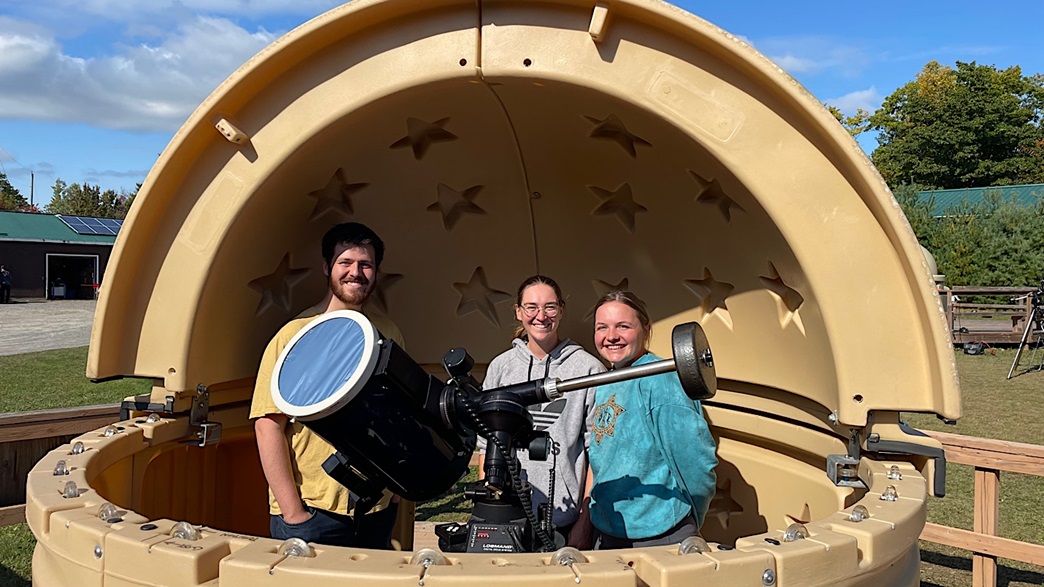 staff and visitors in observatory