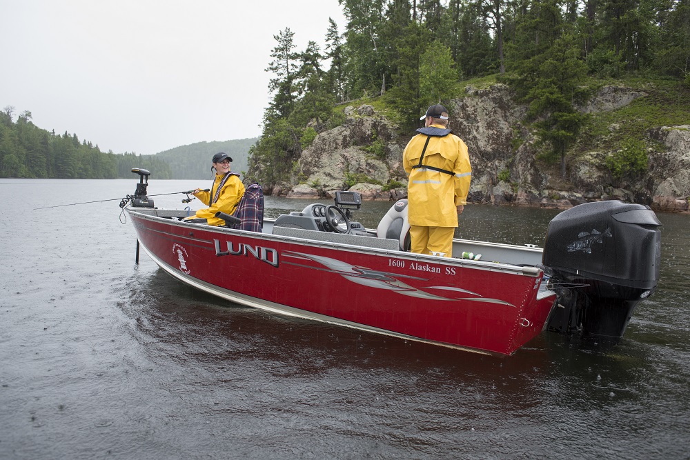 Boating in the rain