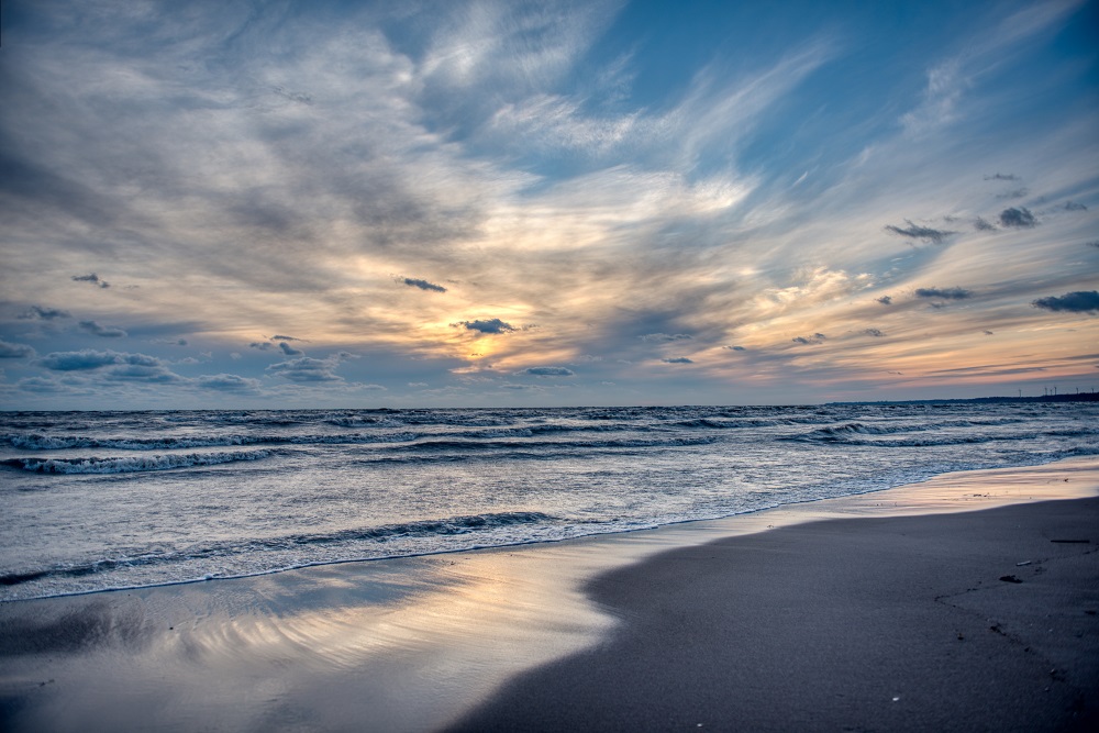 sunset over beach