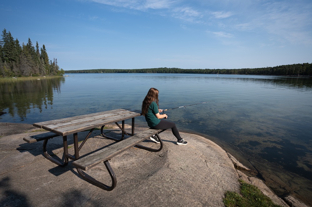  Person fishing on the shore