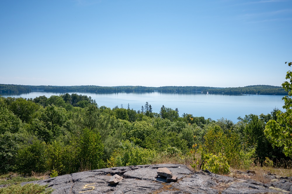 Landscape view from lookout along Wa-Shai-Ga-Mog trail. 