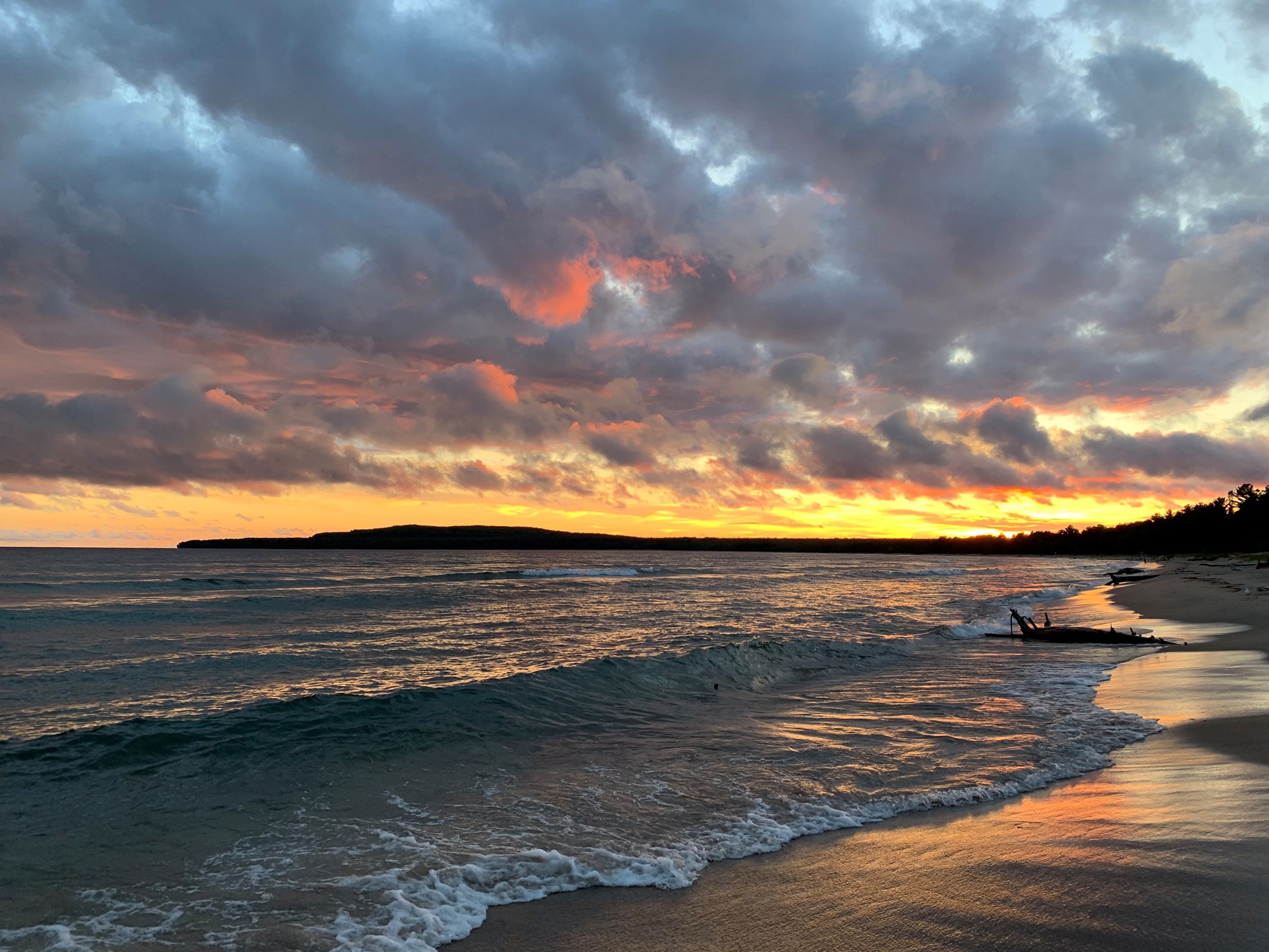 sunset over lake