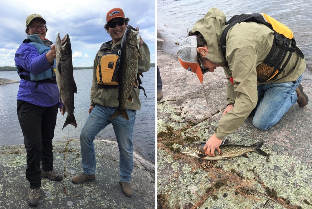 collage of group fishing 