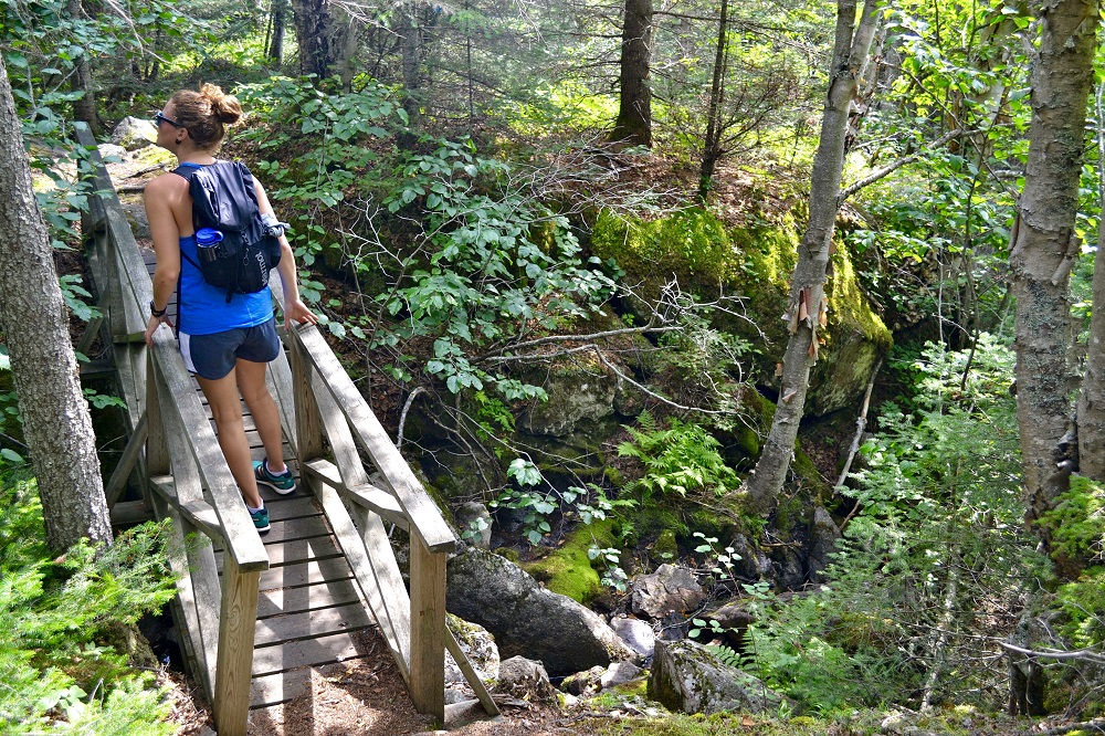 person on trail