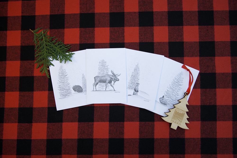 greeting cards on buffalo plaid