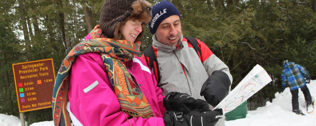 couple looking at map