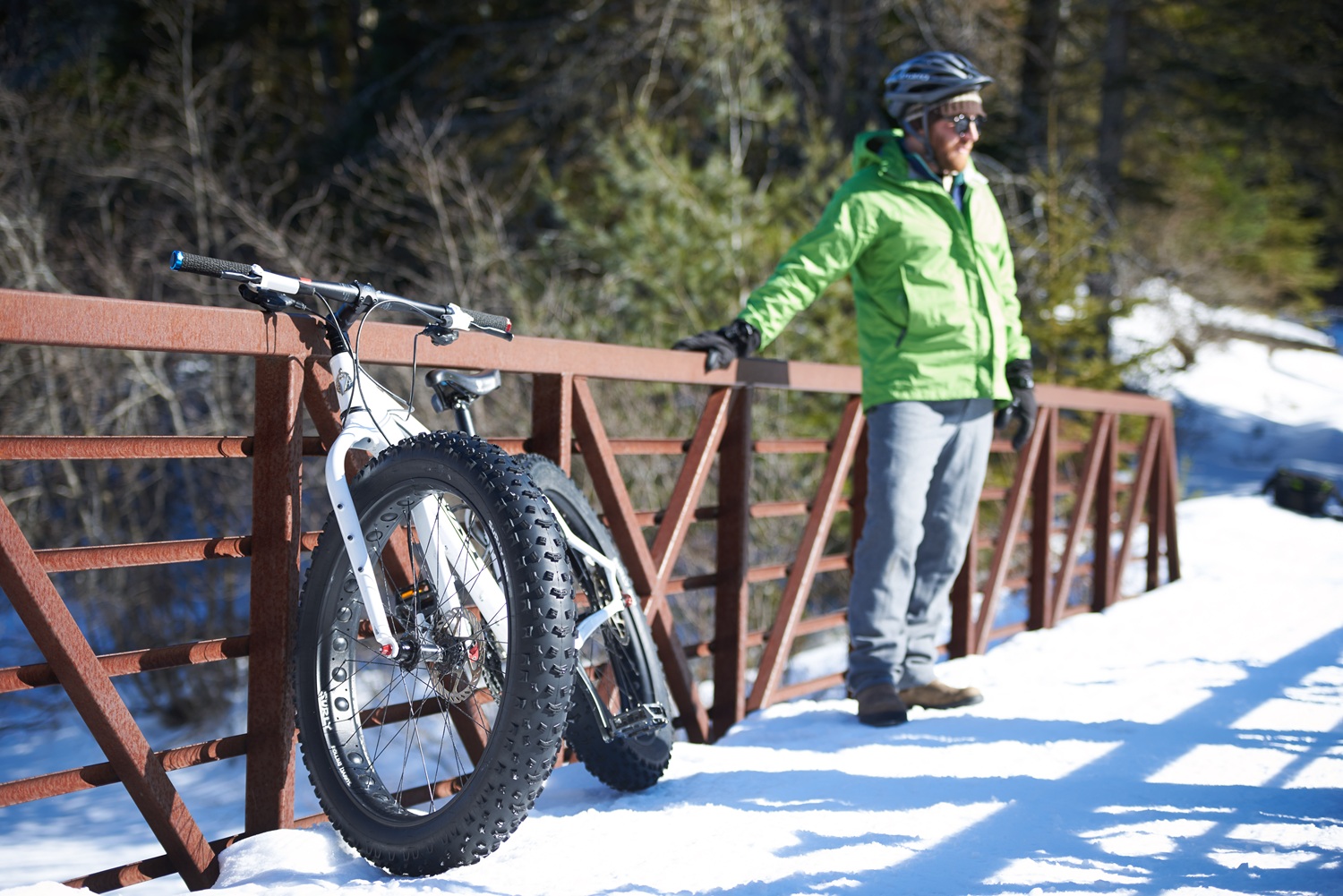 Algonquin Park Fatbiking in Winter along Old Railway Bike Trail