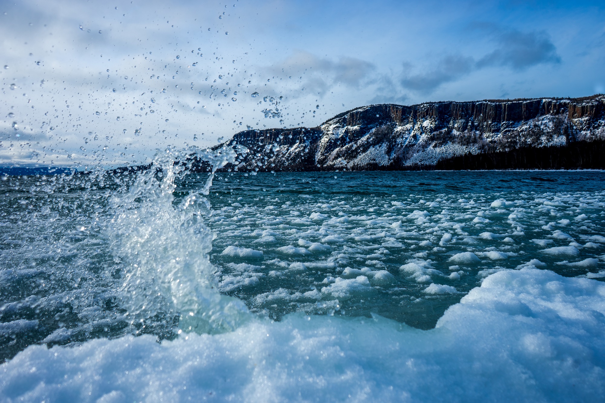 Frozen shores in winter