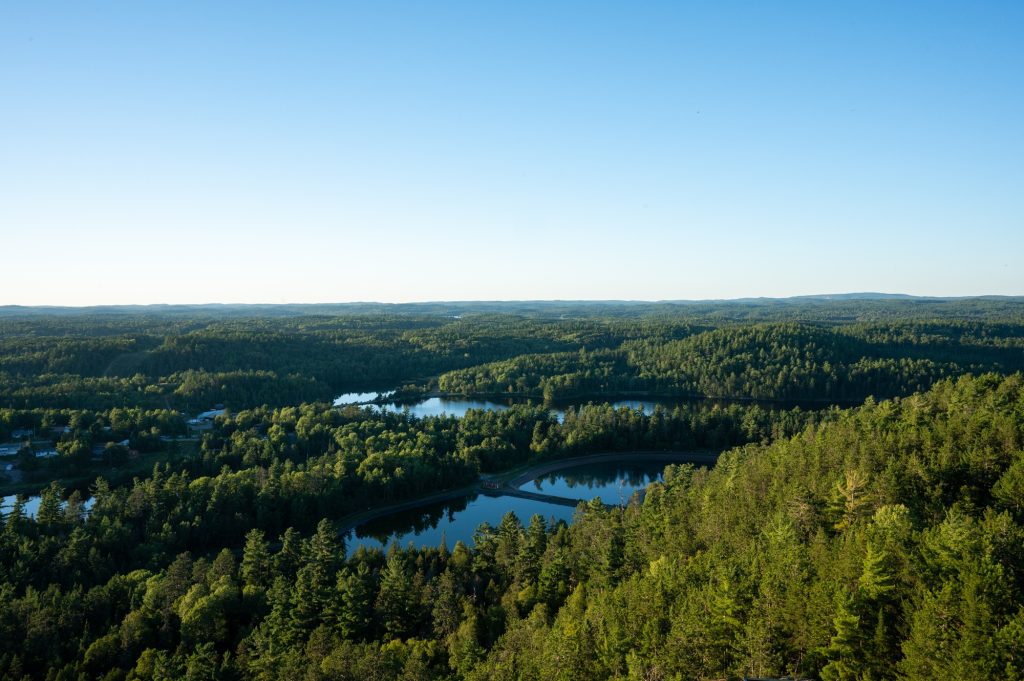 rolling forests and lakes