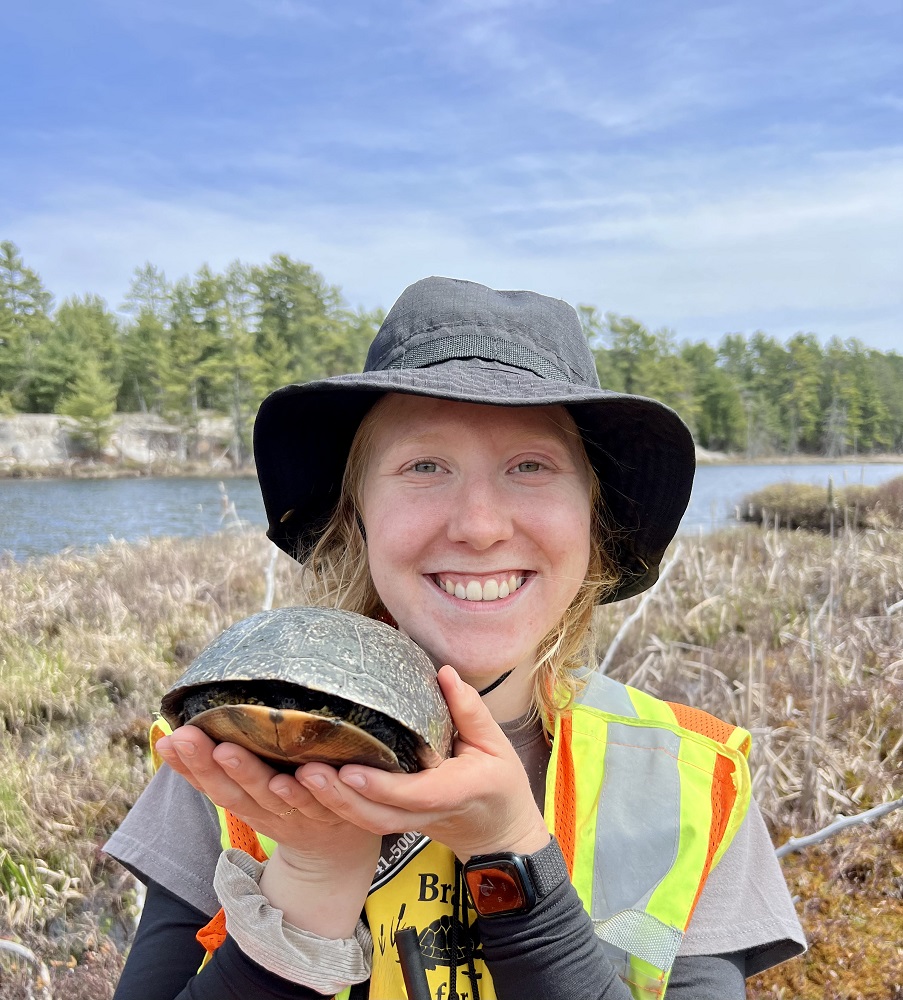 staff holding turtle