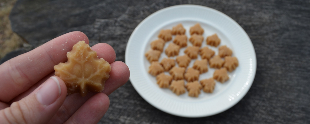 hand holding maple candy