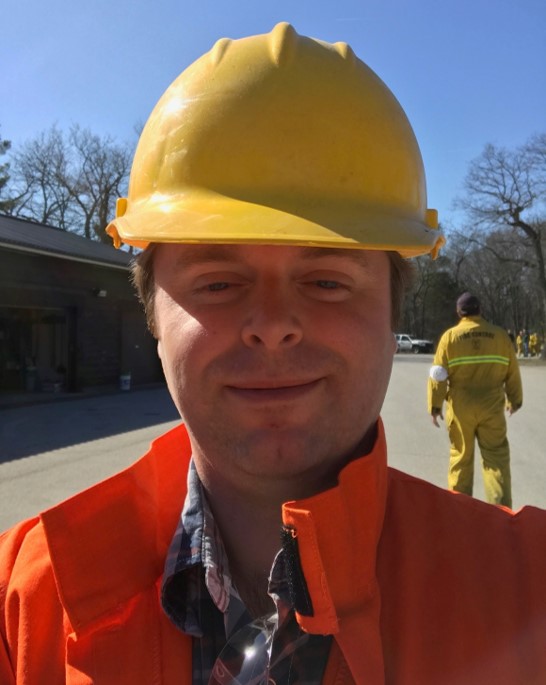 staff wearing hardhat