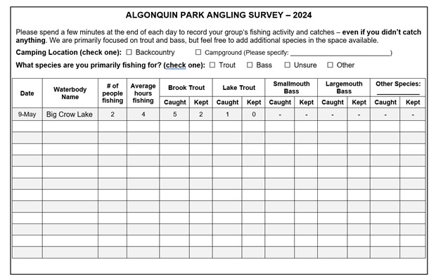 scan of angling survey