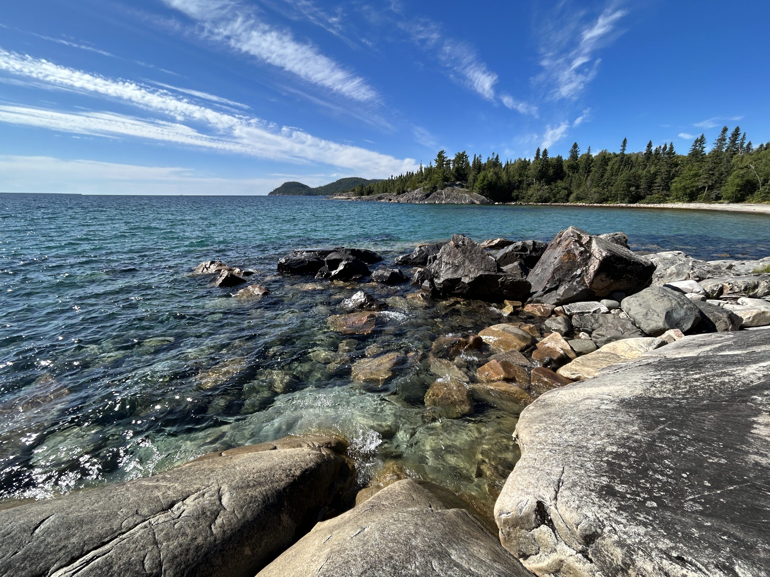 Rocky Lake Superior coastline along the Coastal Trail south of Coldwater River, Lake Superior Provincial Park