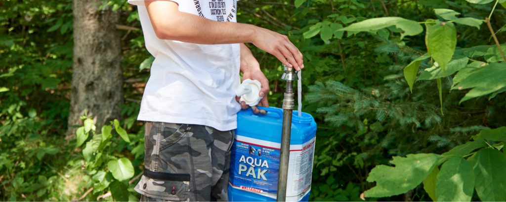 person using water tap