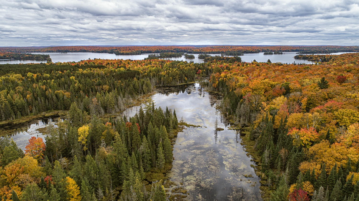 Aerial peak fall colours