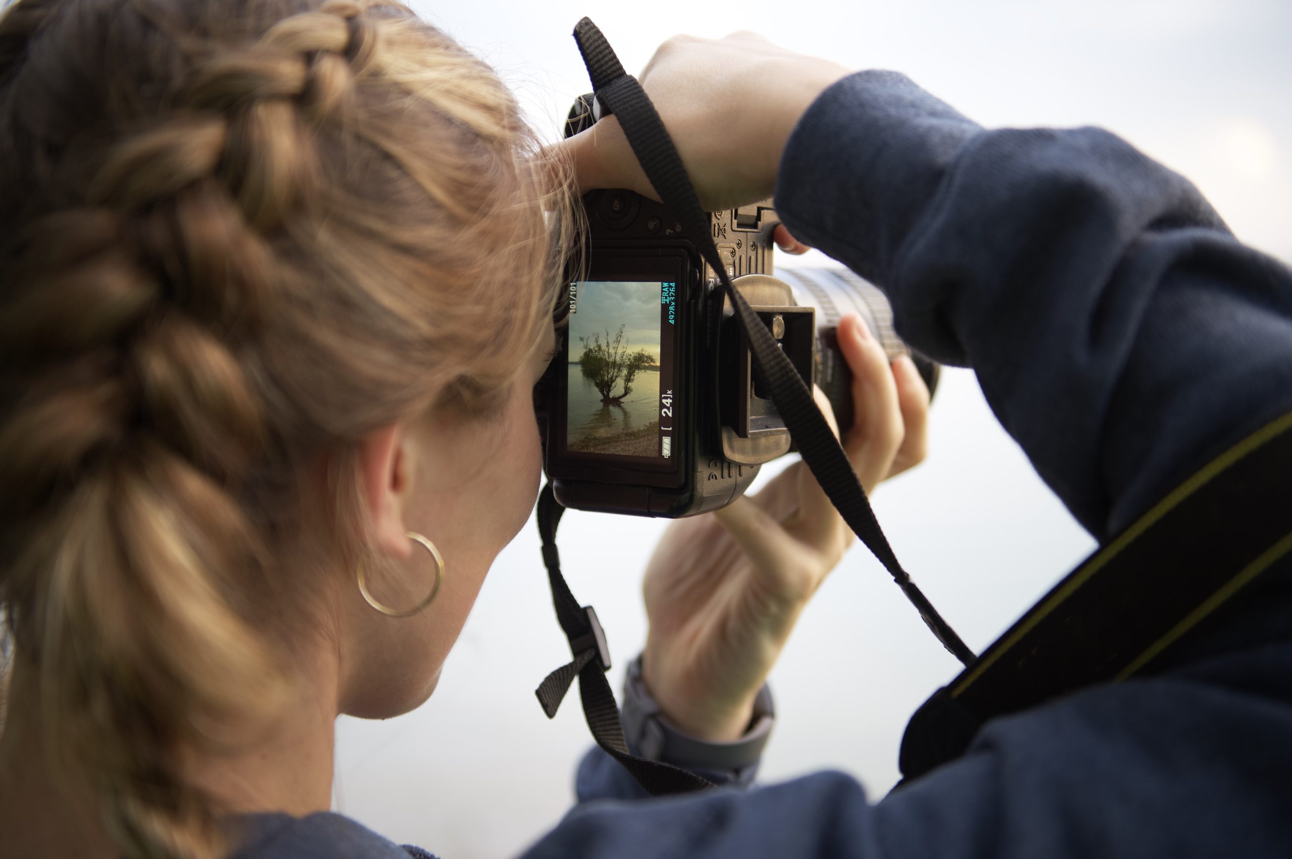Close-up of someone taking a photo
