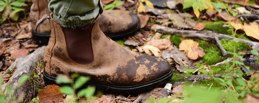 Close-up of hiking boots