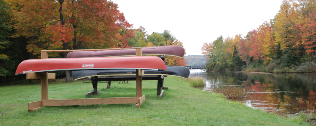 Canoe racks in fall